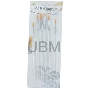 Transparent Round Paint Brush Pack of 6